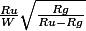 \frac{Ru}{W}\sqrt{\frac{Rg}{Ru-Rg}}